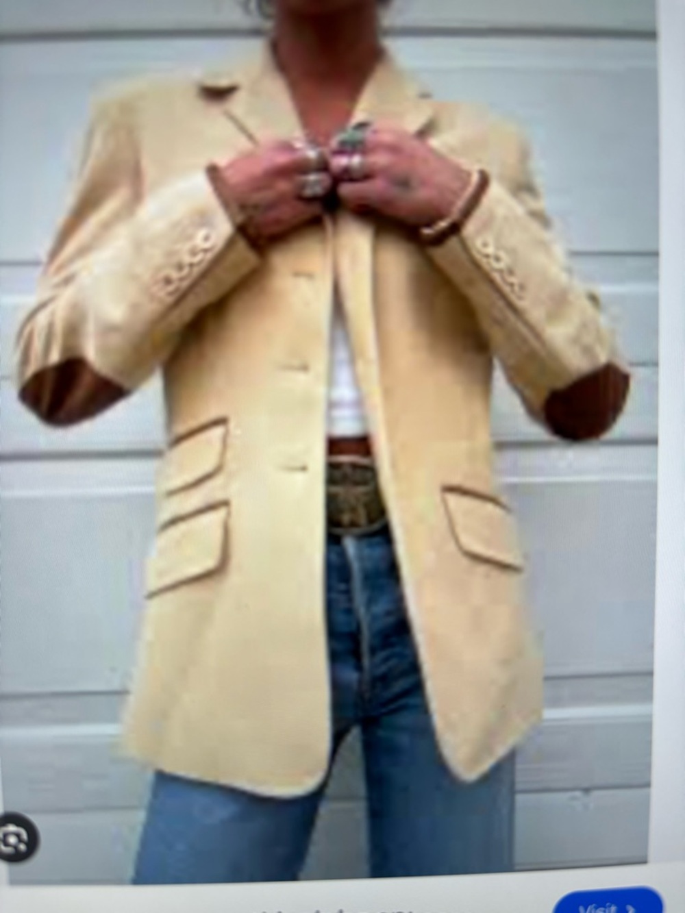 Ralph Lauren Sport Beige  Blazer with Brown Trim